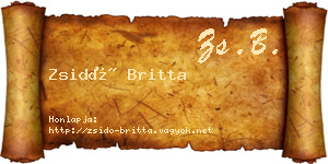Zsidó Britta névjegykártya